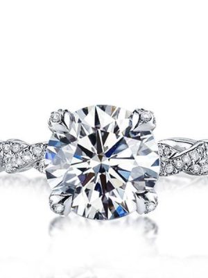 Infinity Shank Sterling Silver Engagement Ring - 3.00 CT Center Stone