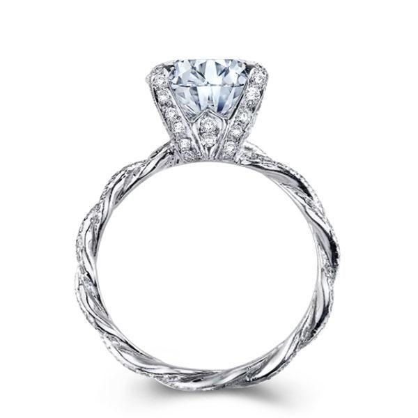 Infinity Shank Sterling Silver Engagement Ring - 3.00 CT Center Stone