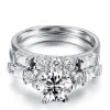 2.00 CT. Solitaire Engagement Ring Set for Women in Rhodium-Plated Sterling Silver