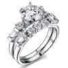 2.00 CT. Solitaire Engagement Ring Set for Women in Rhodium-Plated Sterling Silver