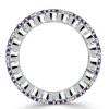 Baguette Cut Amethyst Eternity Band - Sterling Silver Anniversary Ring