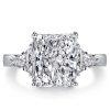 Radiant Cut Three Stone Engagement Ring Sterling Silver 5.80 CT. TW.