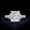 Radiant Cut Three Stone Engagement Ring Sterling Silver 5.80 CT. TW.