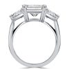 Radiant Cut Three Stone Engagement Ring Sterling Silver 5.80 CT. TW.