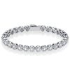 Classic Round Cut Halo Tennis Bracelet in 925 Sterling Silver with 4.48 CT. TW