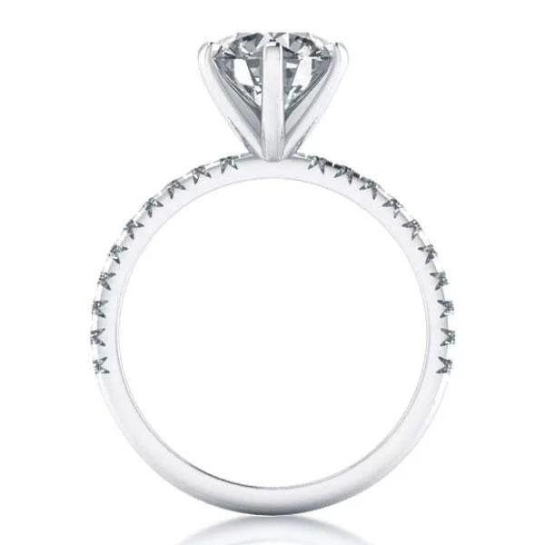 Sterling Silver Round Cut Cubic Zirconia Eternity Bridal Ring Set