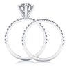 Sterling Silver Round Cut Cubic Zirconia Eternity Bridal Ring Set