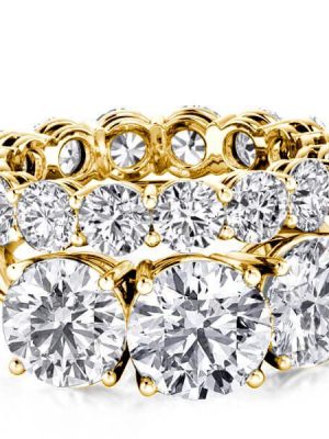 18K Gold Plated Sterling Silver Three Stone Engagement Wedding Ring Set for Women