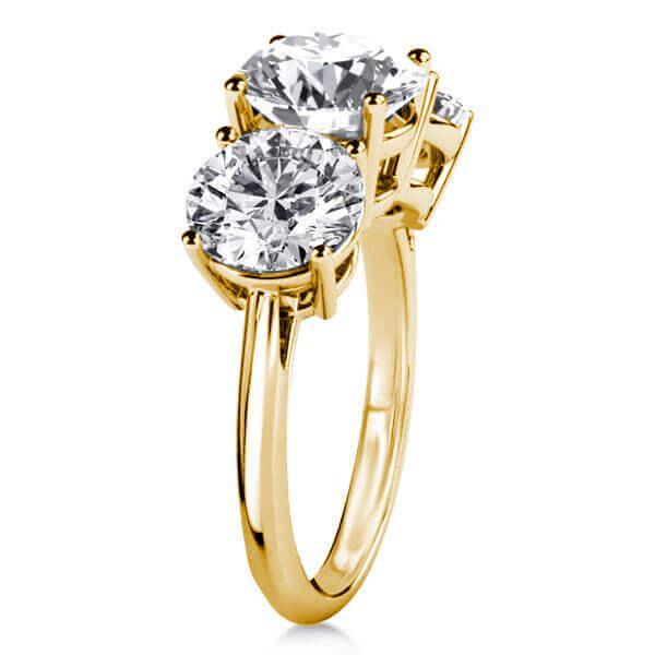 18K Gold Plated Sterling Silver Three Stone Engagement Wedding Ring Set for Women
