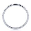 Classic White Sapphire Solitaire Wedding Band - 925 Sterling Silver