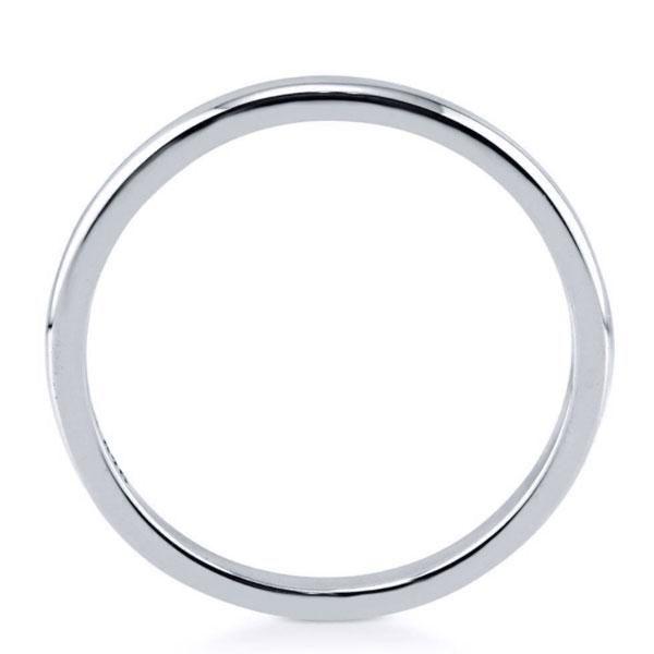 Classic White Sapphire Solitaire Wedding Band - 925 Sterling Silver
