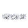 Eternity Created White Sapphire Wedding Band in White Gold Plated Sterling Silver