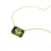 Emerald Cut Peridot Pendant Necklace in 18K Gold Plated Sterling Silver