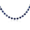 Halo Necklace - 925 Sterling Silver Round Cut Pendant Necklace for Women
