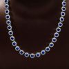 Halo Necklace - 925 Sterling Silver Round Cut Pendant Necklace for Women
