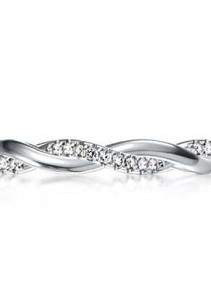 Sterling Silver Twisted Vine Wedding Band with Accent Stones