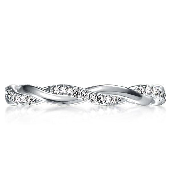 Sterling Silver Twisted Vine Wedding Band with Accent Stones