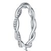 Sterling Silver Twisted Vine Wedding Band with Accent Stones