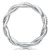 Sterling Silver Twisted Vine Wedding Band with Accent Stones