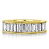 18K Gold Plated Sterling Silver Baguette Wedding Band for Women