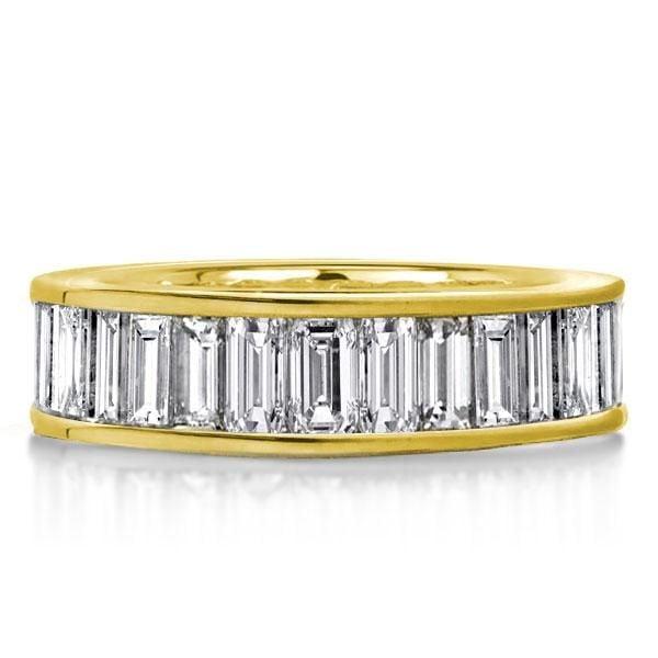 18K Gold Plated Sterling Silver Baguette Wedding Band for Women