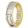 18K Gold Plated Sterling Silver Baguette Wedding Band for Women