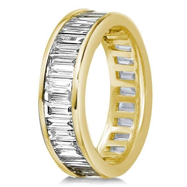 18K Gold Plated Sterling Silver Baguette Wedding Band for Women