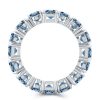 Blue Topaz Eternity Wedding Band - 925 Sterling Silver Multi-Cut Ring