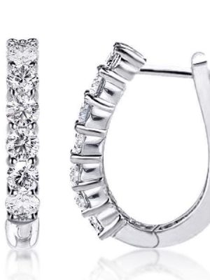 Sterling Silver Hoop Earrings - 925 Silver, Rhodium Plated, Nickel Free