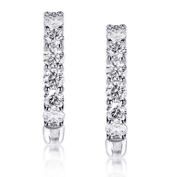 Sterling Silver Hoop Earrings - 925 Silver, Rhodium Plated, Nickel Free