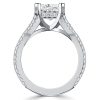 Split Shank Asscher Cut Engagement Ring in Rhodium Plated Sterling Silver