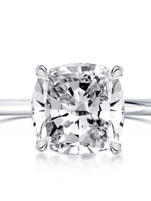 Cushion Cut Sterling Silver Engagement Ring - 5.62 CT Center Stone