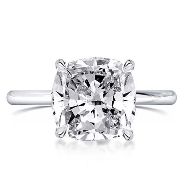 Cushion Cut Sterling Silver Engagement Ring - 5.62 CT Center Stone