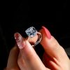 Cushion Cut Sterling Silver Engagement Ring - 5.62 CT Center Stone