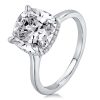 Cushion Cut Sterling Silver Engagement Ring - 5.62 CT Center Stone