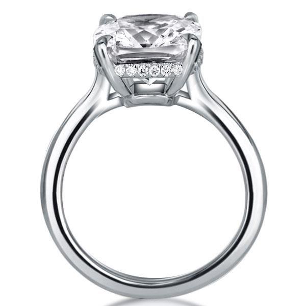 Cushion Cut Sterling Silver Engagement Ring - 5.62 CT Center Stone