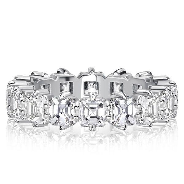 Asscher Cut Eternity Wedding Band for Women in 925 Sterling Silver