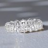 Asscher Cut Eternity Wedding Band for Women in 925 Sterling Silver