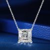 Asscher Cut Solitaire Pendant Necklace - 925 Sterling Silver - 2.0 CT. TW