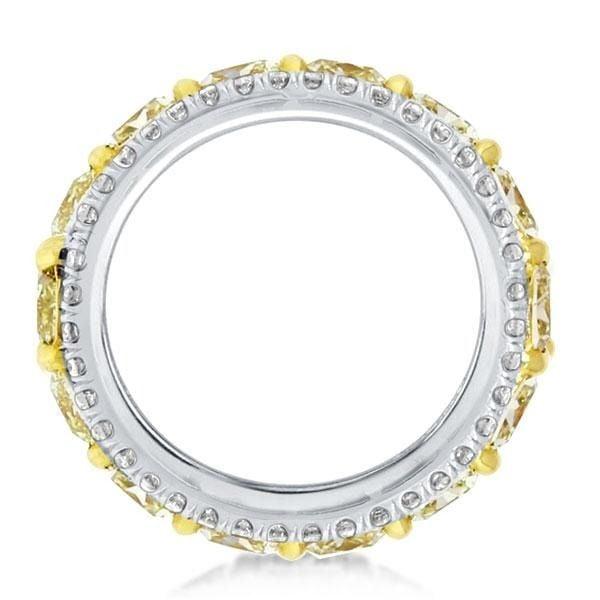 9.30 CT. TW. Multi Row Cushion Cut Wedding Band in Rhodium-Plated Sterling Silver