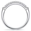 Triple Row Micro Pave Round Cut Diamond Band in 925 Sterling Silver