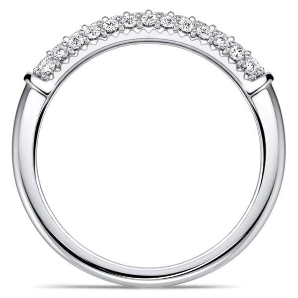 Triple Row Micro Pave Round Cut Diamond Band in 925 Sterling Silver
