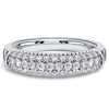 Triple Row Micro Pave Round Cut Diamond Band in 925 Sterling Silver