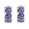 Baguette Cut Amethyst Hoop Earrings - 925 Sterling Silver