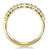 18K Gold Plated Sterling Silver V Shaped Wedding Band with 1.98 CT. TW. Stones