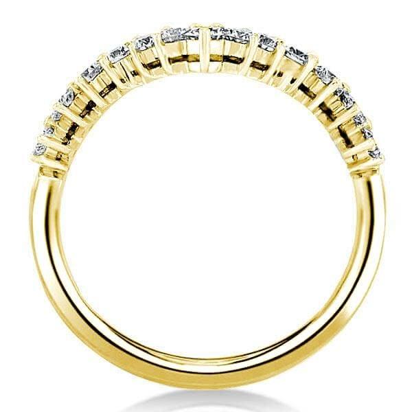 18K Gold Plated Sterling Silver V Shaped Wedding Band with 1.98 CT. TW. Stones