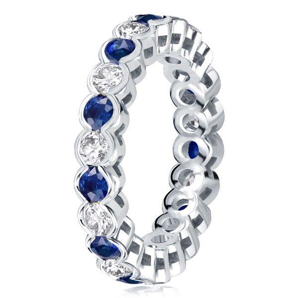 Eternity Sterling Silver Wedding Band for Women - Cubic Zirconia Accents