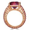 Cushion Cut Ruby Engagement Ring in 18K Rose Gold Plated Sterling Silver