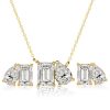 Emerald & Pear Cut Toi Et Moi Necklace & Earrings Set - 18K Gold Plated Sterling Silver