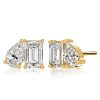 Emerald & Pear Cut Toi Et Moi Necklace & Earrings Set - 18K Gold Plated Sterling Silver